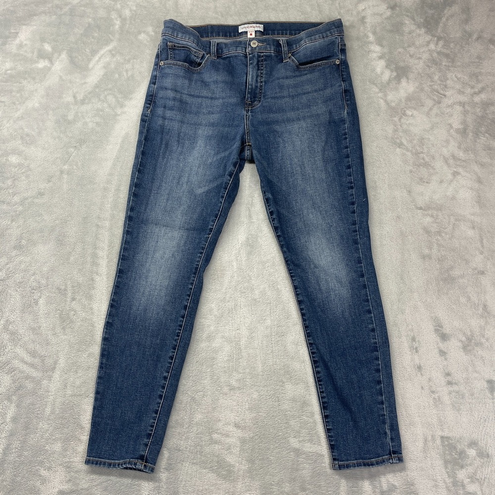 Lucky Brand Ava Jeans Womens 14/32R (33x28) Blue Denim Mid Rise Skinny Leg